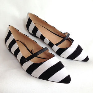 Joe Fresh flats Black & White stripe